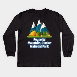 Reynolds Mountain, Glacier National Park Kids Long Sleeve T-Shirt